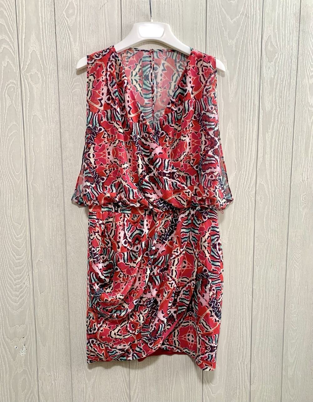 Marciano Pink Red Multi Sleeveless Dress Medium NWT